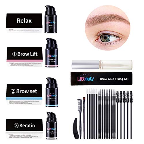 Libeauty Fast 3 Minutes Brow Lamination For Trendy Fuller Brow Look Professional Eyebrow Lift Or DIY Brow Lifting Wave Kit 8 Weeks With Eyebrow lamination Brushes Eyebrow Perm Tool