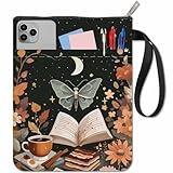 craspire Insekten Buchumschläge Mond Buchhülle Blumen Buchschutz Für Taschenbücher Waschbarer Buchumschlag Aus Stoff Mit Reißverschluss Und Zusätzlicher Hüllentasche Für Buchliebhaber Geschenke