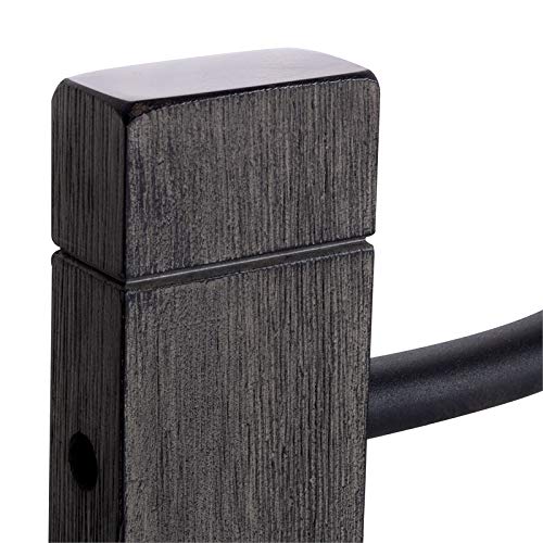 Hillsdale Dumont Metal Full Headboard With Double Arched Scroll Design And Wood Posts With Frame, Textured Black #TOP1