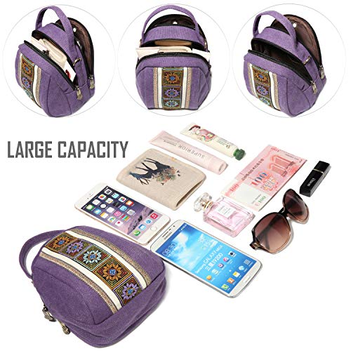 Goodhan Embroidery Canvas Crossbody Bag Cell phone Pouch Coin Purse for Women4