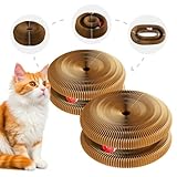 2 Pack Kitty Cat Toy, Cat Scratchers for Indoor Cats, Magic Organ Foldable Cardboard Cat Scratcher, Cat Toy Interactive Relieve Boredom and Exercise Brown