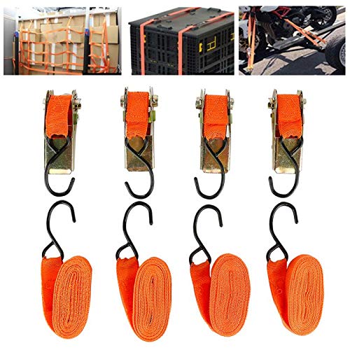 Atar Correas 4 unids/Set Durable Ratchet Lazo Ajuste Hold Secure Cargo Straps Automóvil Camión Auto Correas Atrapamiento Paquete Paquete Cinta Hebilla