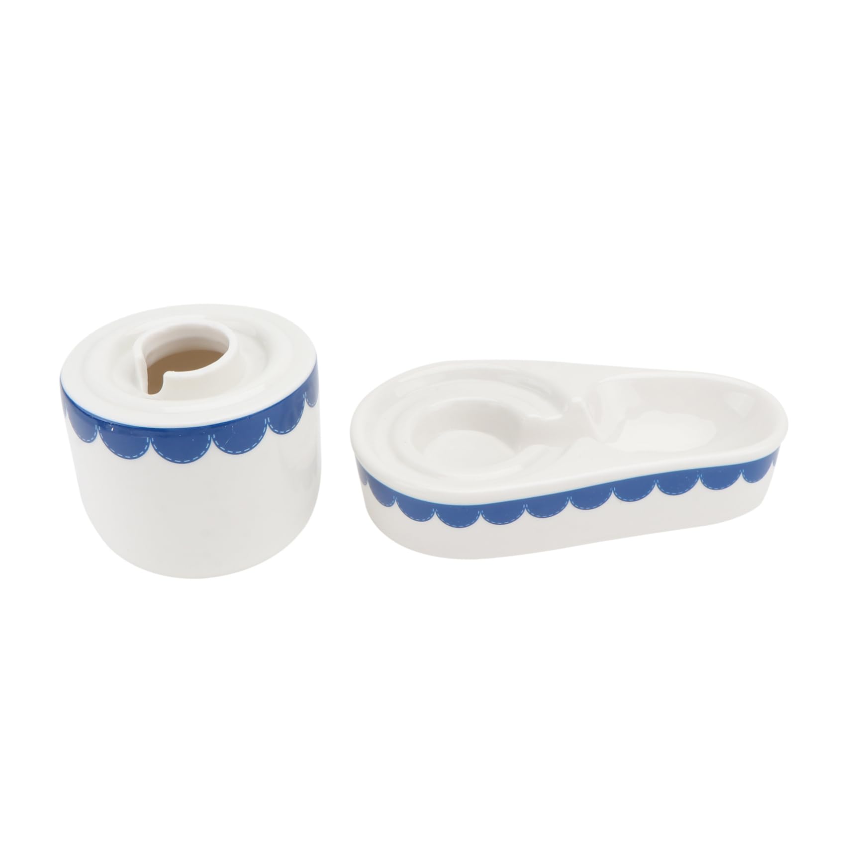 Hemobllo Abreuvoir Lapin en Céramique Étanche Bleu, Bol d'eau pour Petits Animaux, Accessoire Intérieur pour Lapins et Rongeurs