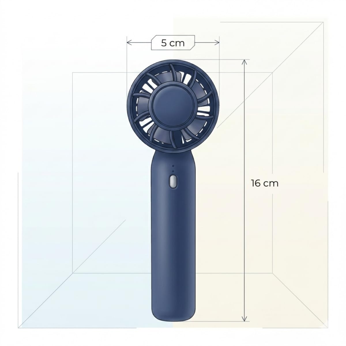 DEİNHAUS Mini-Fan Taşınabilir El Fanı, Masaüstü Standlı, USB Şarjlı, 16 cm, 3 Kademeli Hız Ayarlı Masaüstü & El Tipi Kompakt Boyut, Mavi (Model-11)