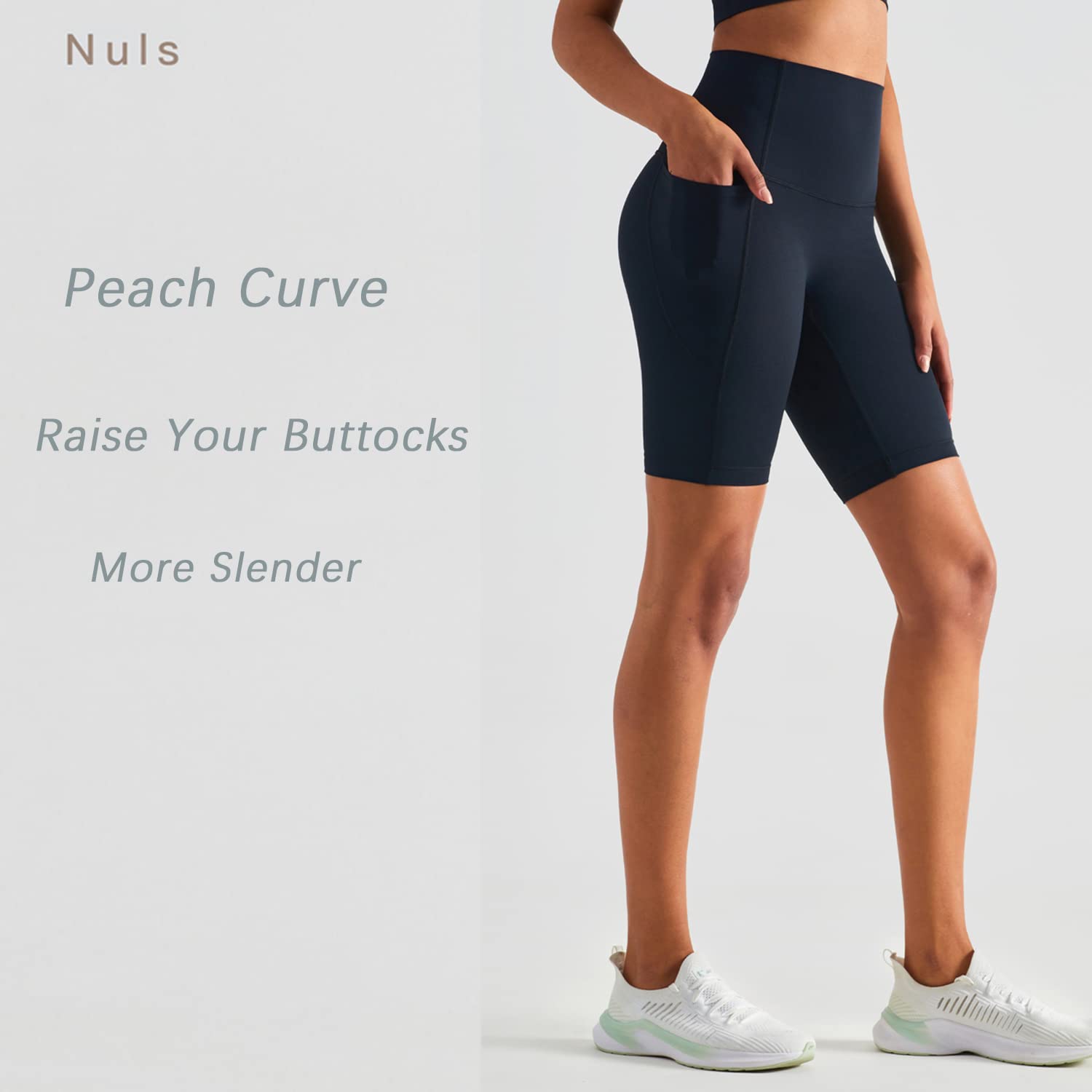 Leggings Cortos de Yoga para Mujer, Pantalones Deportivos de Cintura Alta con Bolsillo Lateral Secado Rápido
