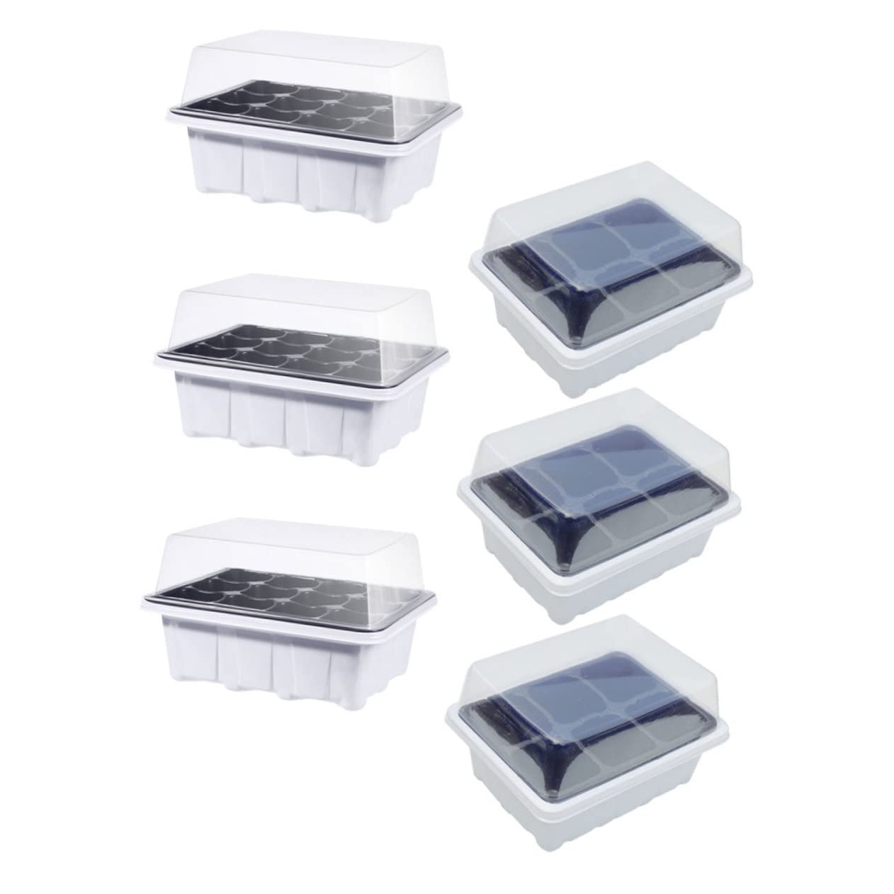 Sosoport 2 Set Scatola per Piantine Vassoi Pianta Piante Antipasto Fioriere in Piedi All'aperto Scatola di Antipasti di Verdure Piatto da Vivaio Plastica 6 Pezzi * 2