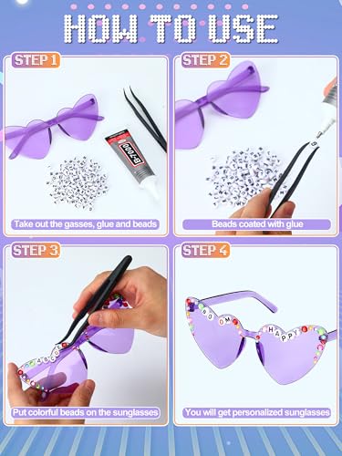 20 Pairs DIY Heart Sunglasses Kit in My Era Popular Singer Party Favors Rainbow Cat Eye Shaped Friendship Sunglasses for Girls Women3
