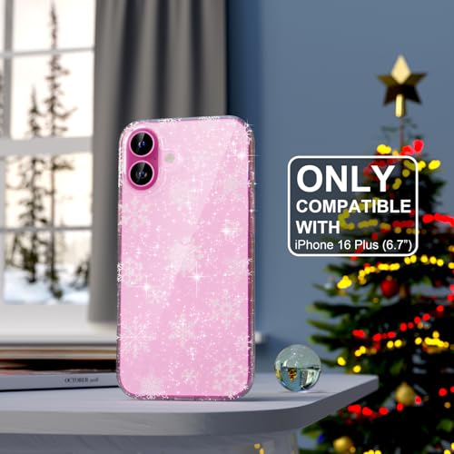 Coque iPhone 16 Plus à paillettes scintillantes protection de qualité militaire flocon - 2