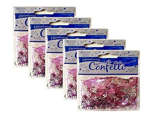 CHRISTENING TABLE CONFETTI girl x 5 packs of 14g