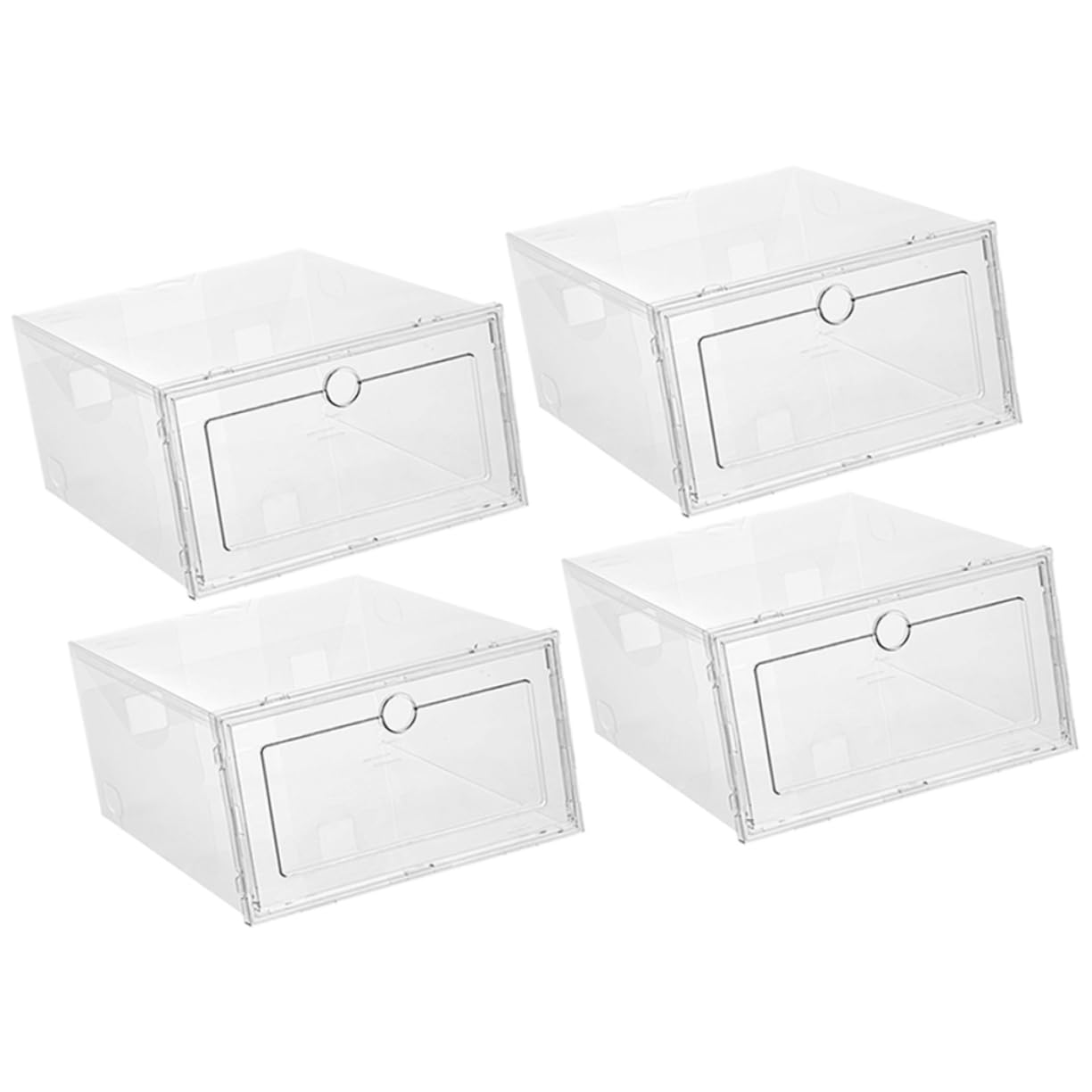 Boîtes de rangement pour chaussures transparentes empilables lot de 4