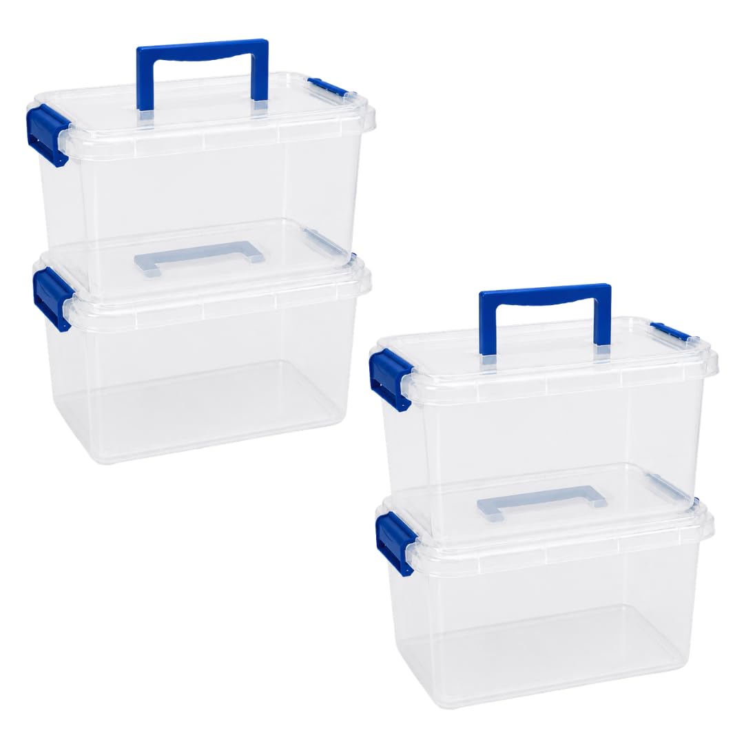 STASH'D STORAGE 15L Plastic Storage Box with Clip Lock Lid – Clear Stackable Storage Container for Toys, Crafts, Tools & Household Organisation – Durable Storage Box with Carry Handle (4)