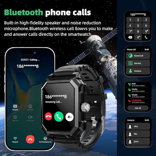 Njord Gear Military Smart Watch for Men (Answer/Dial Call) 100 Long Battery Tactical Rugged IP68 Waterproof Indestructible Smartwatch for Android iOS Phones Outdoor Fitness Tracker With Blood Pressure - Image 3