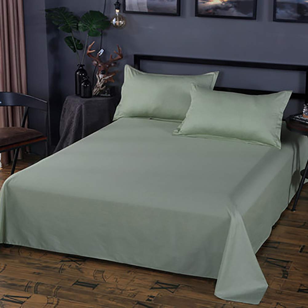 Drap de lit double coton vert uni chaud drap plat épais 120x200