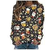 Générique Damen-Sweatshirt, ohne Kapuze, Fleecepullover, Winter, warm, bequem, Fleece, leicht, elegant, auch im Sport, lässig, für Heiligabend, für Kinoausflüge, A0-13-dark Violett, 46