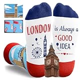 HAPPYPOP Funny London Gifts Britisher Socks - Travel Traveler Gifts for Men Women, Travel Britisher London Socks