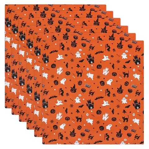 PurpleEssences Halloween Cloth Napkins Set Cover