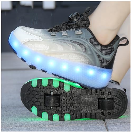 Chaussures à roulettes LED pour enfant, baskets rétractables et rechargeables USB en taille 42 - 3