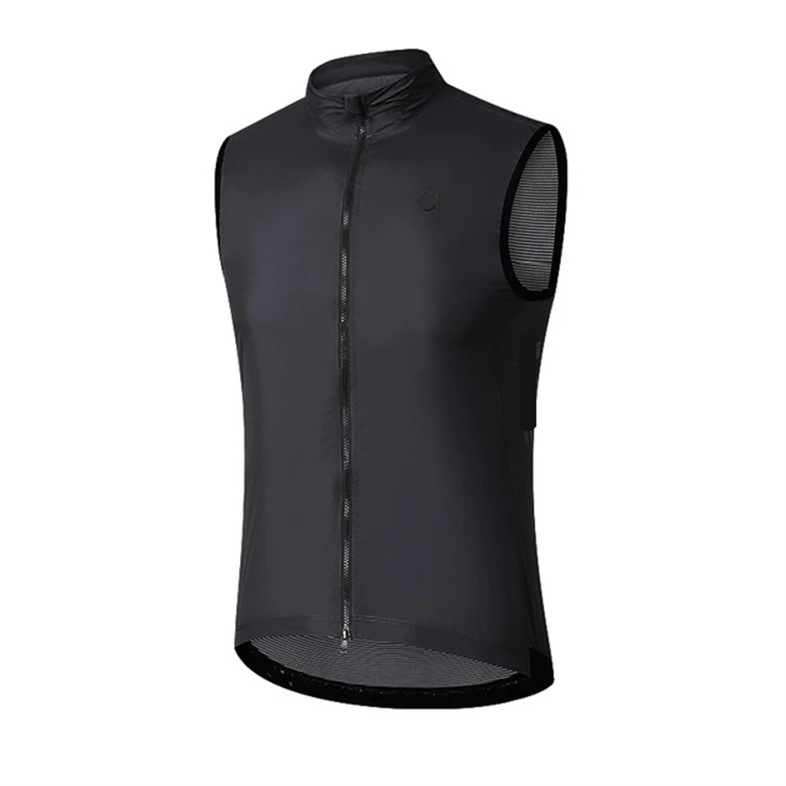 Leichte Weste Jacke Männer Trikots Tragbare Lagerung Winddicht Radfahren Ärmelloses Jersey Fahrrad Kleidung Atmungsaktiv Radlerweste(Black,M)