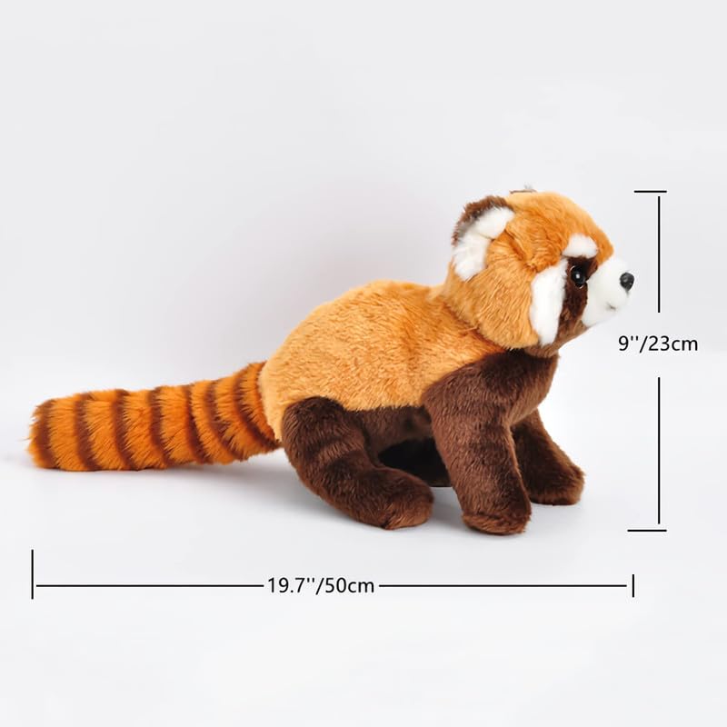 PuffPurrs Kawaii Realistic Red Panda Stuffed Animal Plush Toy Lifelike Ailurus Fulgens Plushie Pillow Doll Home Decoration 19.7'' Long - Image 3
