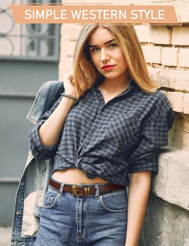 Western Belts for Woman-100% Genuine Leather Belt with Gold Silver Buckle for Jeans Dresses2