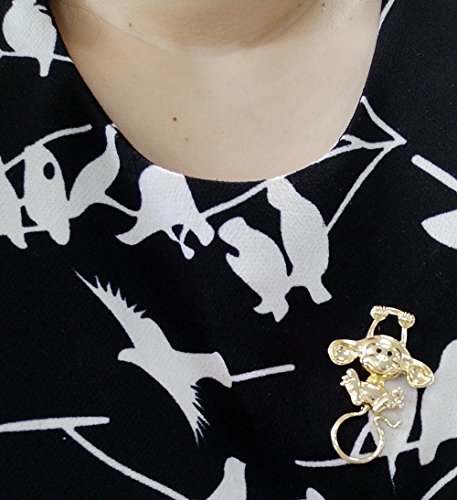 Image of Lovely Magnetic Reading Glasses Holder Clip Multi-Function Monkey Pin Brooch /Necklace (Rose Gold Brooch)