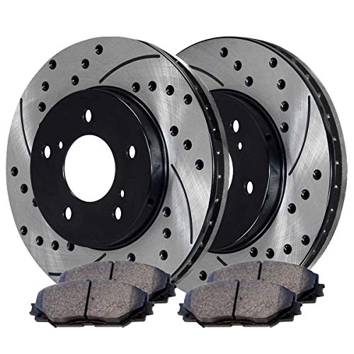 AutoShack SCDPR41507415071210 Front Drilled and Slotted Brake Kit