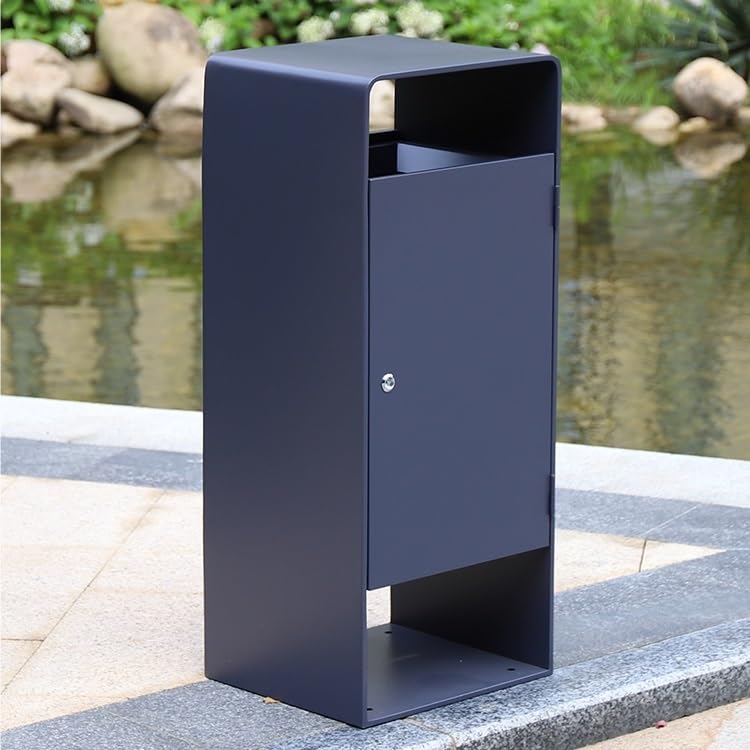 Bote de basura para exteriores de acero inoxidable con diseño elegante y alta gama 7