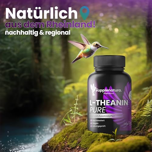 L Theanin | IDEAL DOSIERT: 200mg | 240 Kapseln | Laborgeprüft & Hochrein | L-Theanin von SUPPLENATURA® 6