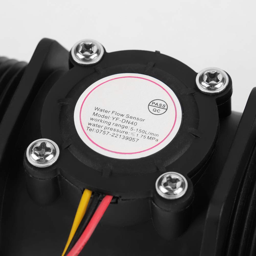 Turbinendurchflussmesser, DN40 G1,5 "Elektronischer Durchflussmesser Wasserdurchflusssensor-Schalter, Hall-Sensor-Schalter-Zähler, für Warmwasserbereiter, Wasseraufbereitungssystem