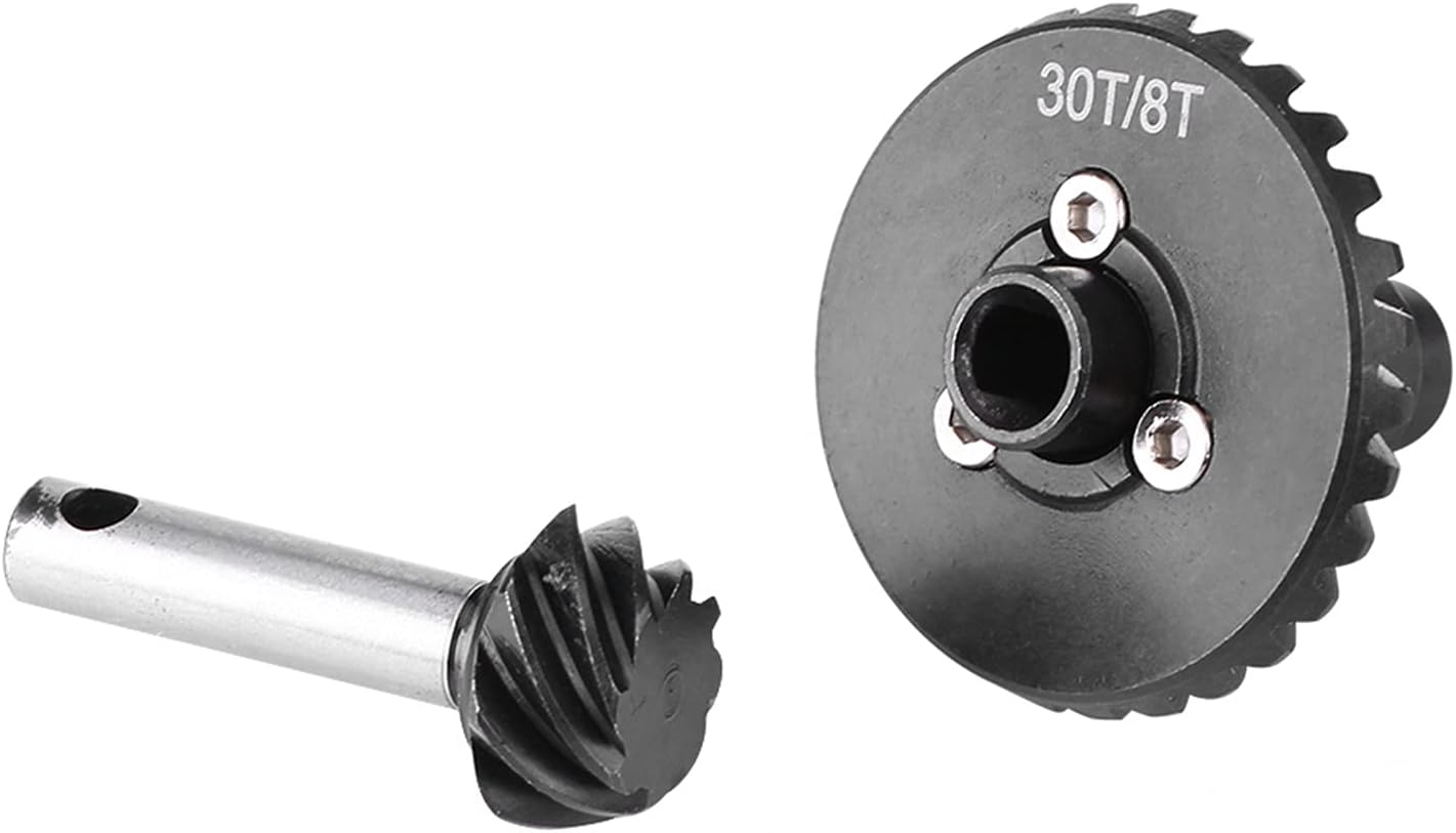 KIMISS Stainless Steel Heavy, Gear Set 30T 8T for Axial AR44 Wraith Front Diff Duty Bevel Axial Scx10 Differential RC Car Part Accessory