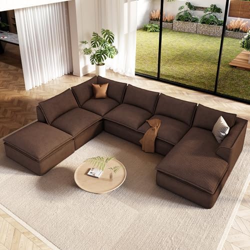 Vesgantti 141.7" Oversized Boneless Sectional Couch, Modern 7 Sea...