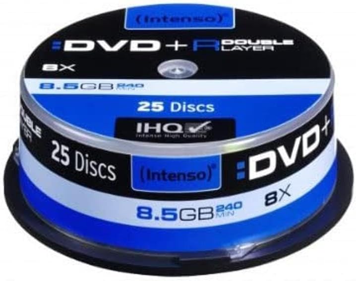 Intenso 4311144 DVD+R 8X Duel Layer 25 Pack Cakebox