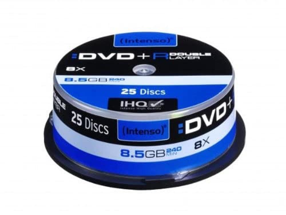 Intenso - DVD+r 8.5gb 8X Double Layer 25er cakebox - DVD+RW vírgenes (8,5 GB, DVD+r, 240 min, Caja para Pastel, 8X)