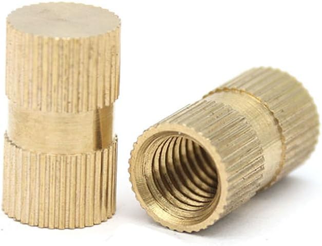 M4 Inner Diameter Pre-Embedded Copper Nuts Single-Pass Straight knurled nut Injection Blind Hole Inserts 6.3mm Outer Dia - (Size: M4x16x6.3mm 15pcs)