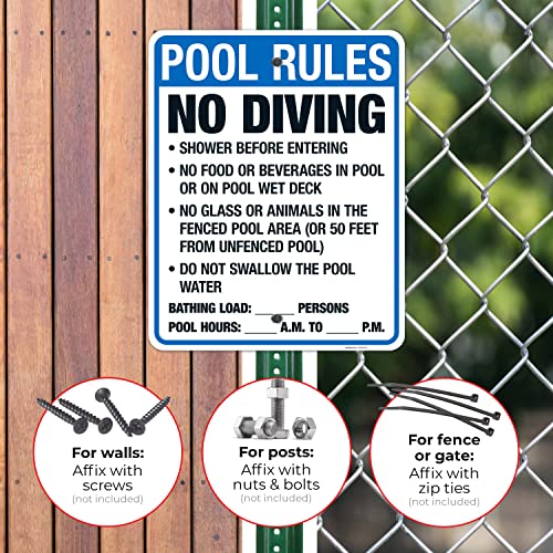 Cartel reglas piscina Florida, aluminio 24x30 pulg miniatura 4