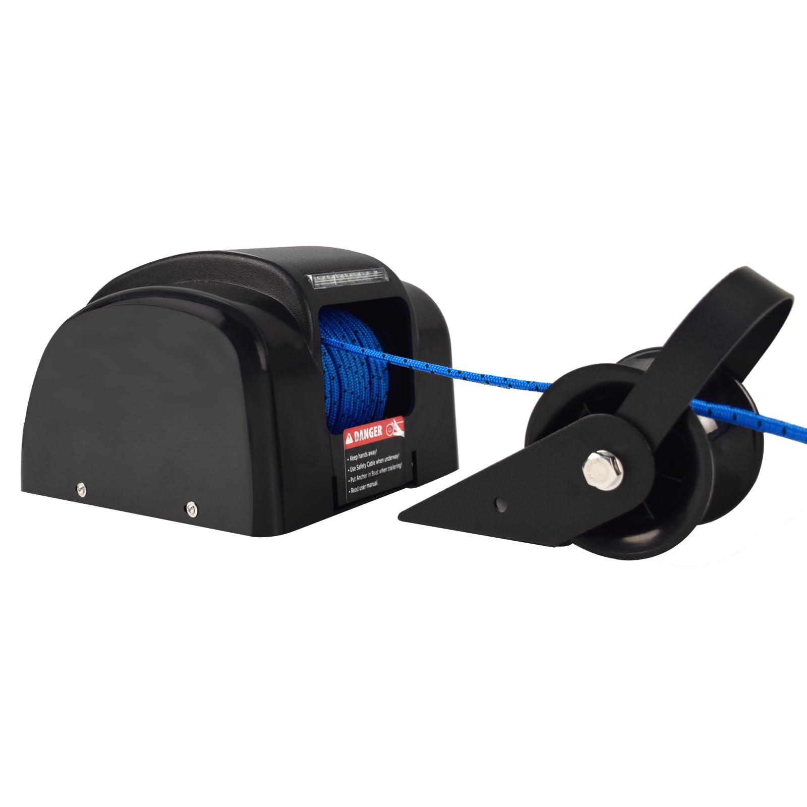 Verricello elettrico di ancoraggio per barche da 20,4 kg, verricello elettrico per acqua salata con telecomando senza fili e corda di ancoraggio pre-avvolta da 12 V, verricello per salpa ancora