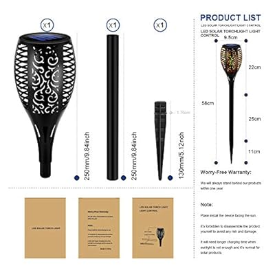 Swonuk 4 Pack Outdoor Solar Torch Lights, 33LEDs Solar Torches Lights with Flickering Flame, Waterproof Flame Solar Tiki… 51arUIafjFL. SS400