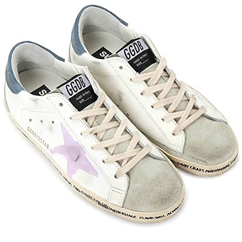 Golden Goose Super-Star With Serigraph Star Leather Upper Suede Spur And Heel Signature Foxing Womens Sneakers-37 White #TOP4