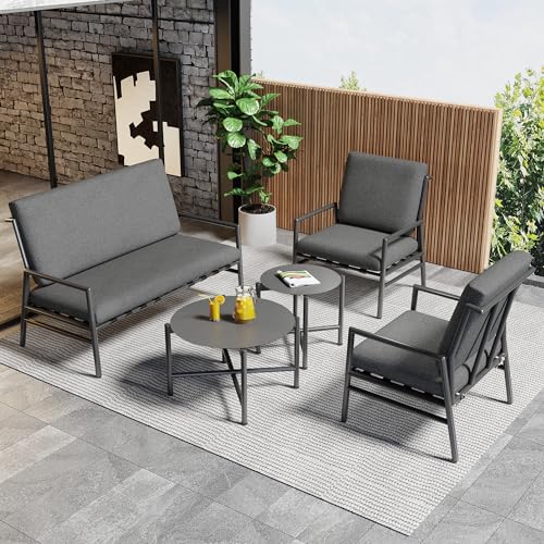 Gegtuon Gartenmöbel Sitzgruppe 4-teilige für 4 Personen, Lounge Essgruppe...