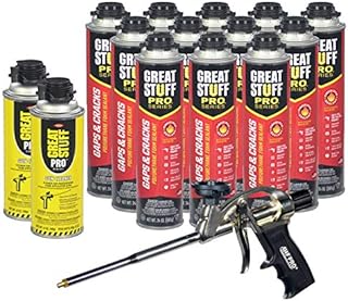 GREAT STUFF PRO Gaps and Cracks - 24oz Fireblock Foam Insulation Sealant, Pack of 12. Closed Cell, Polyurethane Expanding Spray Foam. Seals & Insulates Gaps Up to 3