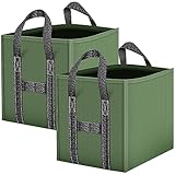IWNTWY 2-Pack 40 Gallons Reusable Yard Waste Bags, Upgrade Heavy Duty Foldable Garden Leaf Bag Lawn Bags Trash Bag Waste Container, Keep Upright (20.8' L × 20.8' W × 20.8' H)
