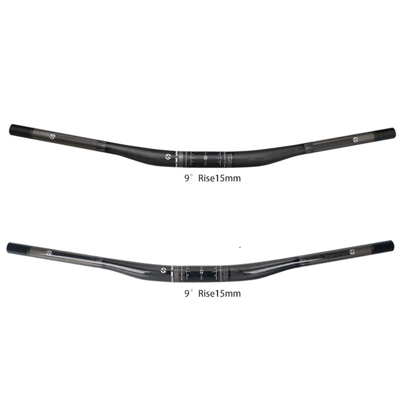 Guidon de VTT en fibre de carbone 31,8 mm Hauteur 15 mm