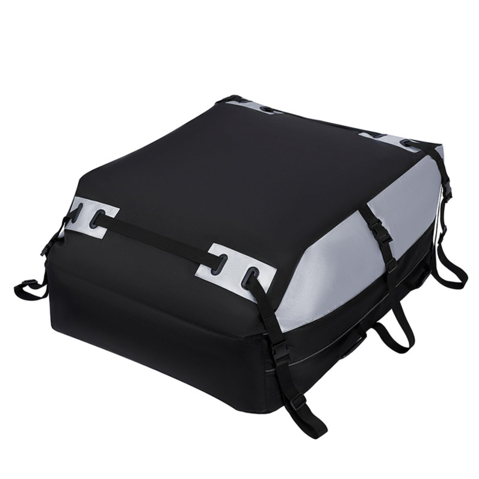 Portapacchi Tetto Auto Borsa Tetto Baule Tettuccio Borsa Bagagliaio Impermeabile Oxford con Cinghie E Fibbie Riflettenti Adatto per Viaggi Campeggio Vacanze Lunghi Tragitti, Grigio