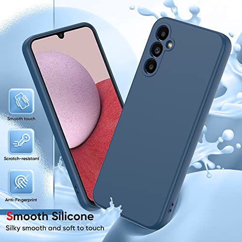 LeYi for Samsung A14 5G Case: Galaxy A14 Case with 2 Pack Tempered Glass Screen Protector for Women Men, Liquid Silicone Slim Silky-Soft Protective Phone Case Galaxy A14 5G, Blue by LeYi - Image 3