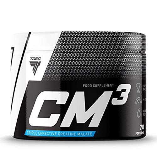 Trec CM3 Powder 1er Pack x 250g Malat dreikreatinieren Kreatin Creatine 95% Keine Zusätze Muskelkraft und Kraftaufbau (Orange)