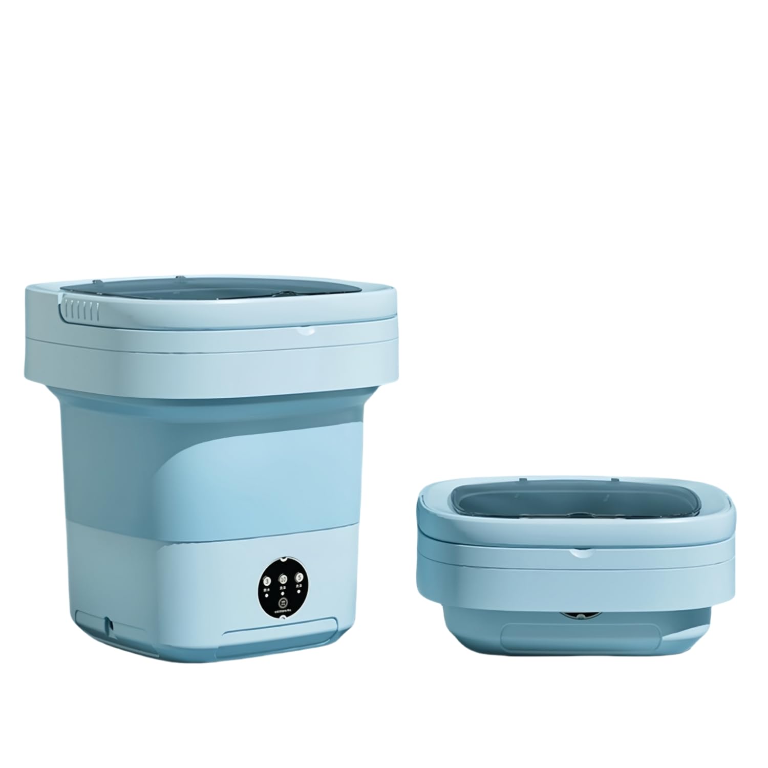 Lavadora portátil mini de 16L, lavadora plegable de gran capacidad mejorada, limpieza profunda de ropa interior, ropa de bebé y otras prendas pequeñas, adecuada para apartamentos, dormitorios, hoteles, color azul.