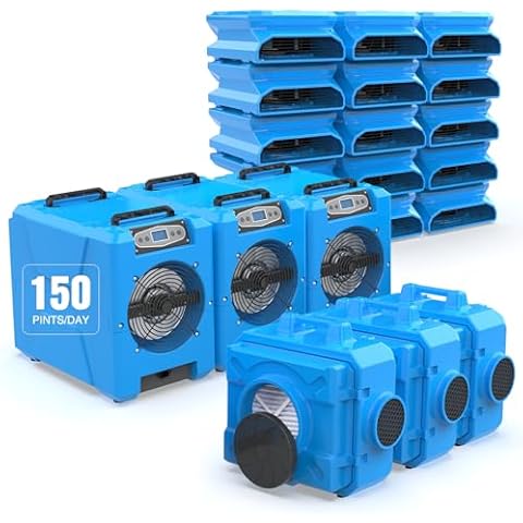 MOUNTO Water Damage Restoration Combo Package Deals (15* AM30LO Air Mover, 3*AF500 Air Scrubber, 3*DH80 LGR Dehumidifier) Cover