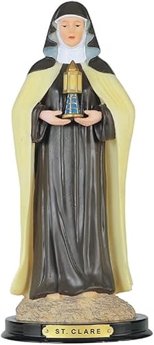 ICE ARMOR Estatua de Santa Clara de 12 pulgadas de alto, figura de Santa Clara de Asís, decoración religiosa