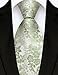 GUSLESON Sage Green Tie for Men Floral Fashion Wedding Necktie Business Party (1037-45)