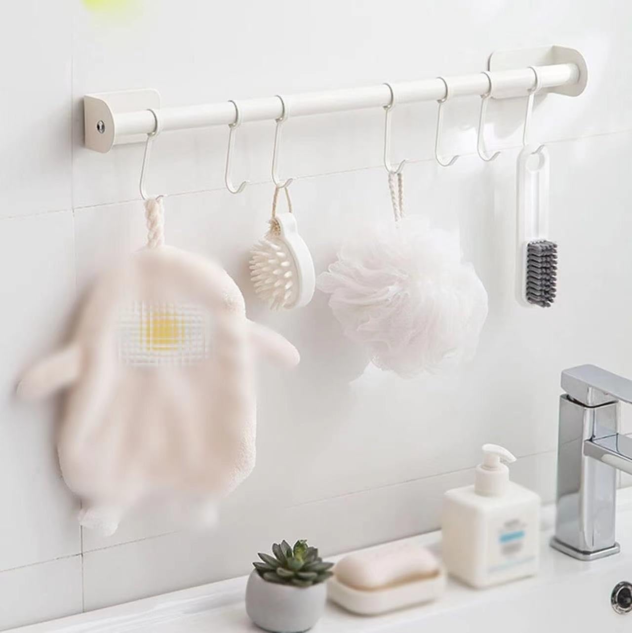 Utensil Rack,Kitchen Hanging Rail,Wall Mounted Utensil Racks,Kitchen Hanging Rail,Kitchen Utensil Holder,Wall Mounted Kitchen Rail Organizer, Pots Pans Hanger with 6 Sliding Hooks (Size : 30cm) (Color